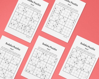 50 HARDE sudoku-puzzels - AFDRUKBARE activiteitenpagina's - Letter-formaat - voordeelpakket!
