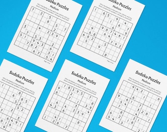 50 MEDIUM Sudoku-puzzels - AFDRUKBARE activiteitenpagina's - Letter-formaat - voordeelpakket!