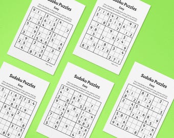 50 EASY Sudoku Puzzles - PRINTABLE Activity Pages - Letter Size - Value Pack!