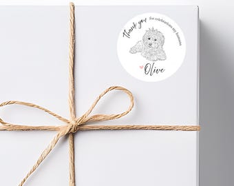 Pet Wedding Stickers – 40mm Glossy Gift Labels, Custom wedding thank you stickers for Presents