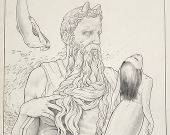 Submerged Moses - Original Drawing