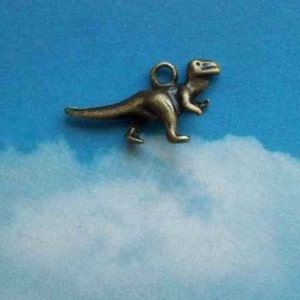 SALE, 10 bronze dinosaur charms, 23mm image 1