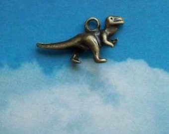SALE, 10 bronze dinosaur charms, 23mm