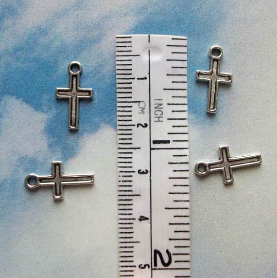 12 Cross charms antique bronze tone BC143