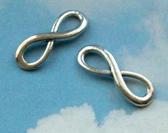 SALE - 20 infinity / figure eight connectors, silver tone, 24mm
