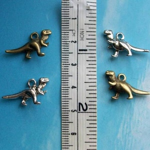 SALE, 10 bronze dinosaur charms, 23mm image 2