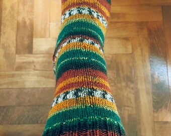 Calcetines de lana hechos a mano, estilo invernal acogedor