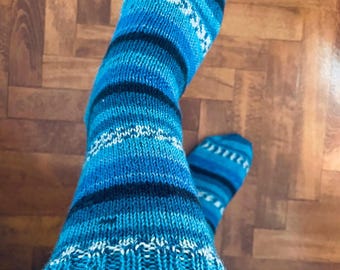 Calcetines de lana hechos a mano, estilo invernal acogedor