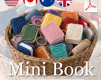Gehäkelte Mini Buch Schlüsselanhänger Anleitung - Amigurumi Buch Anhänger PDF