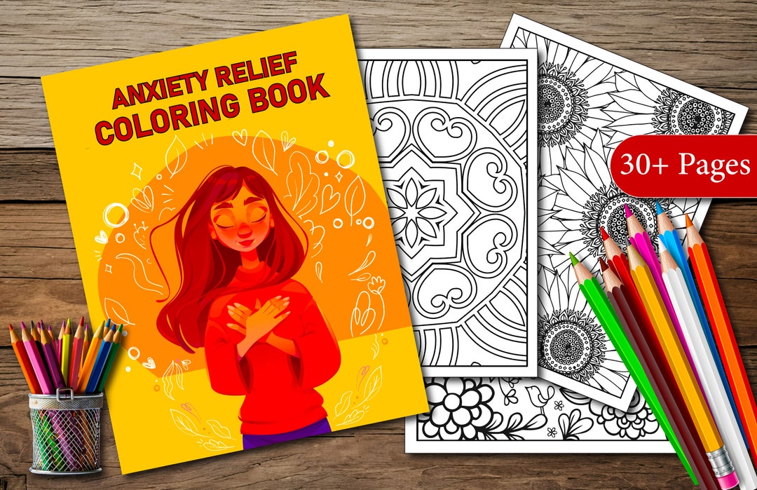 Anxiety Relief Coloring Book for Stress Relief and Relaxation. 30 ...