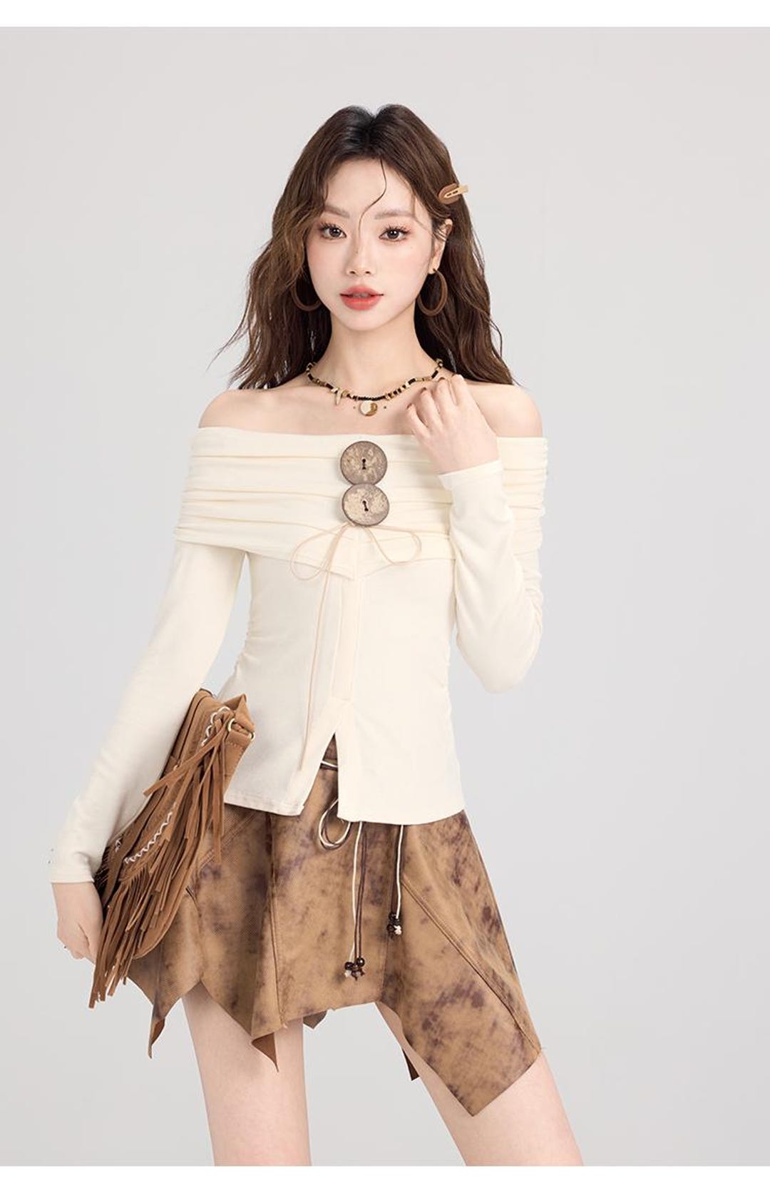 American Retro Irregular Hem Skirt