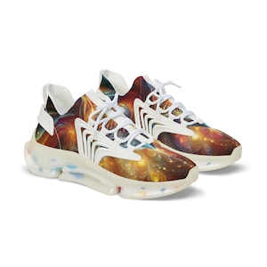 Mesh Sneakers, Trendy Sports Shoes for Men, Abstract Design Athletic Footwear, Fashionable Workout Sneakers, Unique Men&#39;s Shoes, Stylish