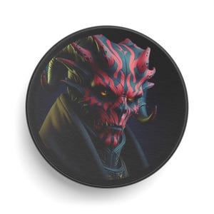 Demon-Themed Hockey Puck for Fans & Collectors