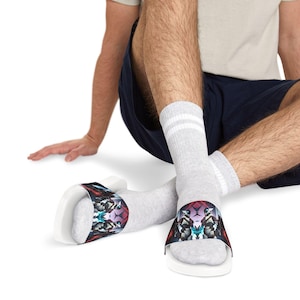 Sandals, Stylish Men&#39;s Removable-Strap Sandals with Bold Graphic Design, Summer Footwear, Beach Ready, Casual Comfort, Unique Gift for Him,