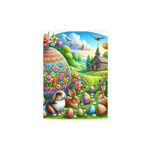 Paquetes de postales de Pascua, sobres incluidos, juego de saludos de primavera, papelería para festividades religiosas, paquete de tarjetas ilustradas, lindo conejito