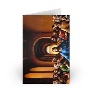 Biglietti, biglietti d'auguri artistici - Celebra i momenti della vita con un design unico Ultima cena, cancelleria, biglietti di auguri, set di biglietti, biglietti fatti a mano,
