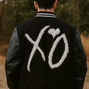 Weeknd XO Varsity Jacket Black and White Handmade Cosplay for Men and women
