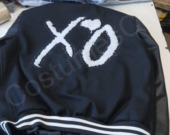  DER BOMBER ジャージ XOサイズ The Weeknd XO Tour Varsity Black Bomber Handmade Lettermen Jacket