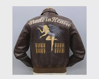 Chaqueta bomber de cuero marrón A2Flight de Chris Redfield, Resident Evil Made in Heaven