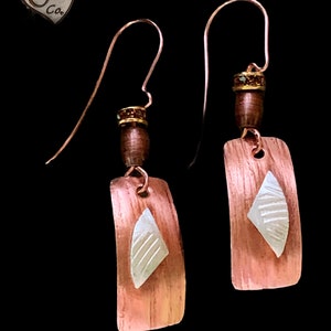 Christmas Day Gift Copper and Silver Earrings/Light Weight Copper Earrings/Angel Wing Earrings/ Handmade Copper Earrings