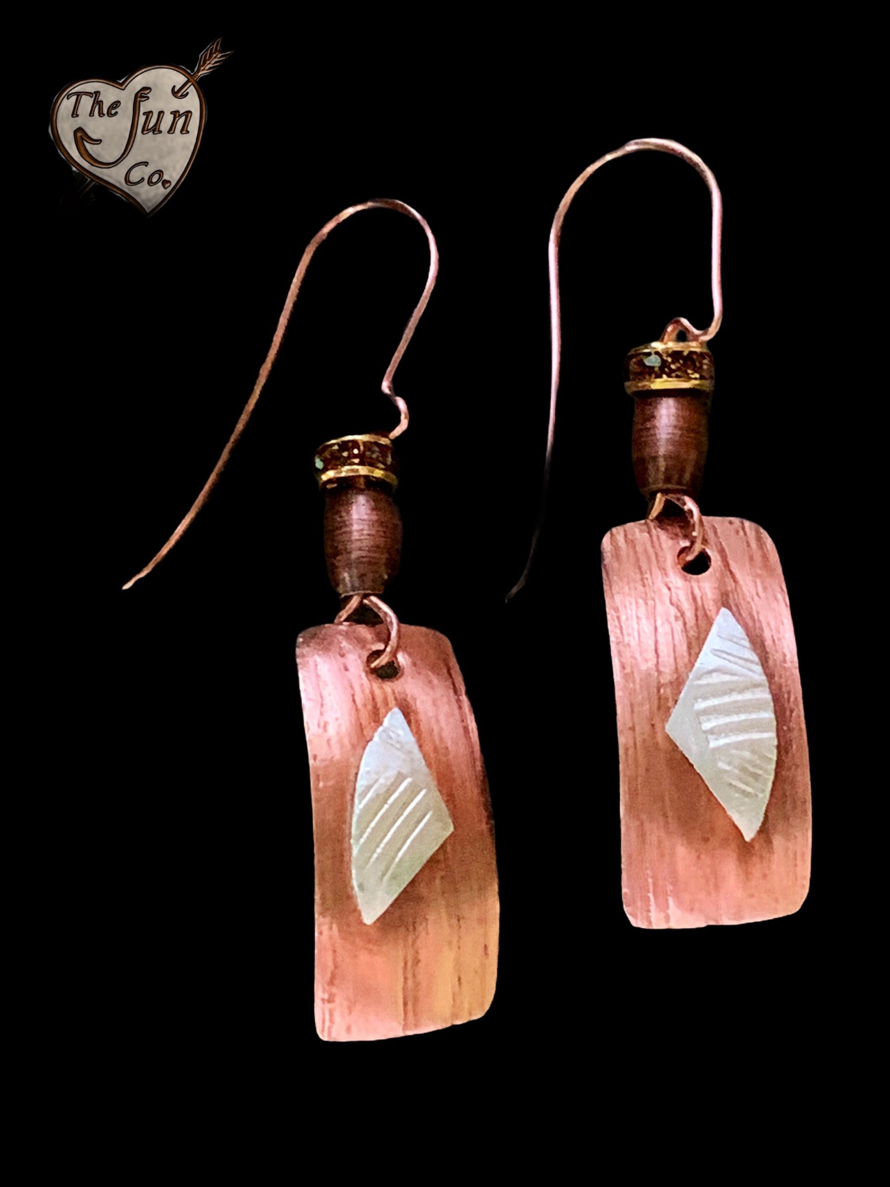 Christmas Day Gift Copper and Silver Earrings/Light Weight Copper Earrings/Angel Wing Earrings/ Handmade Copper Earrings