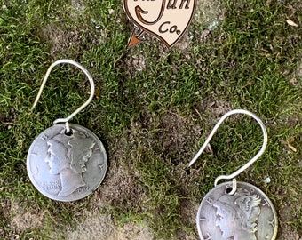 Coin Jewelry/Mercury Dime Earrings/Handmade Dime Earrings/Silver Dime Earrings/Gifts under 30/Mother’s Day Gift/Clips