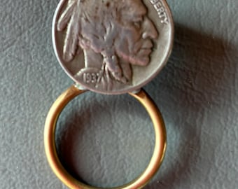 CoinJewelry/Eyeglass Pin/Buffalo Eye Glass Pin/Buffalo Nickel Pin/Unique Southwestern Eye Glass Pin/Gift For Her/Gifts under 30