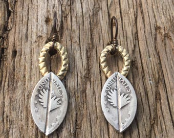 Coin Jewelry/Stunning Wing Earrings/Silver and Brass Earrings/Mother’s Day Gift for Her/Light Weight Earrings/Clip on Earrings/Angel Wings