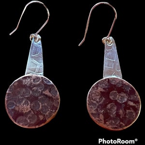 Copper and Silver Dangle Earrings/Lightweight Earrings/Southwestern Jewelry/ Designer Earrings/Unique Earrings