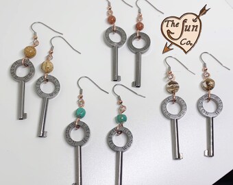 Authentic Hand Cuff Key Earrings/Handmade Smith and Wesson Key Earrings/Hand Cuff Key Earrings/Strong Woman Earrings/Hand Cuff Jewelry