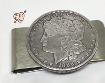 Silver Money Clip/Christmas Day Jewelry/Gift for Dad/Morgan Dollar Money Clip Years Vary/Handmande Money Clip/Vintage Coin/Men’s Gifts