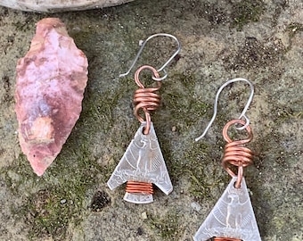 Christmas Gift Arrowhead Earrings,Eagle Arrowhead Earrings, Indian Earrings, Coin Earrings, Quarter Eagle Earrings, Southwestern Earrings