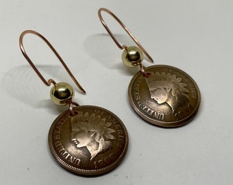 Authentic Indian Penny Earrings/Handmade Penny Earrings/Vintage Indian Penny Earrings/Copper Penny Earrings/Southwestern Penny Earrings