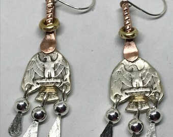 Coin Earrings Native American EarringsThunderbird Earrings/Eagle Earrings/Mother’s Gift Earrings/Southwestern Indian Earrings/Tribal