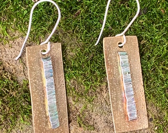 Brass and silver earrings/handmade earrings for mom/silver earrings/brass earrings/beautiful earrings for Mother’s Day.