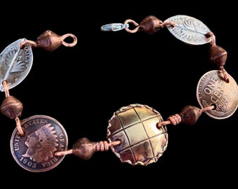 ボリビア 1942年 50センタボ硬貨 銀メッキ カフブレスレット - 翼を