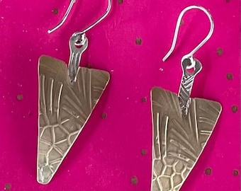 Valentine’s Day Brass and Silver Earrings For Her. Lightweight Earrings. Designer Earrings. Unique Jewelry for Valentine’s Day.