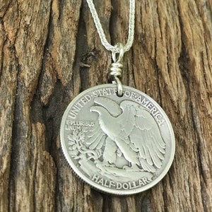 Joias de águia/Colar de águia de prata/Colar de águia de prata patriótica Tour De Force/Colar de águia/Colar de moeda de prata feito à mão/Presente