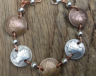 Made From Your Coins/Jewelry From Your Coins/Handmade Coin Bracelet With My Coins/Design My Own Bracelet/Coin Jewelry