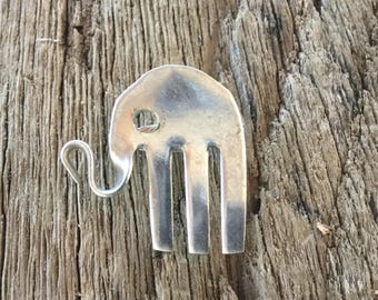 Alabama Roll Tide Gift-Fork Elephant Pin. Mother's Day Gift for Alabama Fan. Gift for Bama Fan. Elephant Pin. Alabama Jewelry. Silverware.