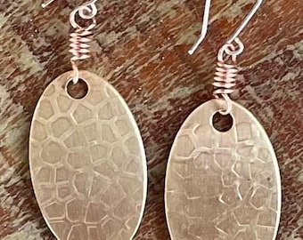 Brass and Copper Dangle Earrings. Lightweight Earrings Made From Scratch. Handmade Earrings. Designer Earrings.