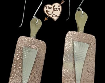 Tri-Metal  Earrings/Copper, Brass, and Silver Earrings/Handmade Copper Earrings/Light Weight Clip Ons/Unique Earrings/Earrings