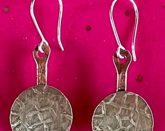 Valentine’s Day Earrings For Her. Silver and Copper Earrings With A Unique Pattern. Lightweight Earrings For Her. Designer Earrings.