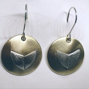 Stunning Brass Earrings/Unique Brass Earrings on Clips/Handmade Brass Earrings with Silver/Clip On Earrings for Her/Mother’s Day Gift