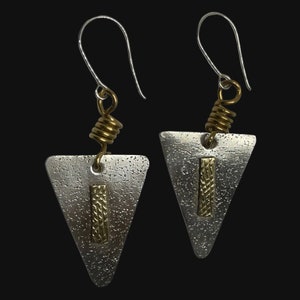 Sterling Silver and Brass Dangle Earring. Handmade Silver Designer Jewelry. Mother’s Day  Silver Earrings. Holiday 2021 Gift for Her.