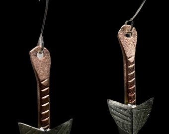 Christmas Stunning Wing Earrings/Handmade Silver and Copper Earrings/Silver Earrings for Her/Clip On Earrings/Unique Earrings