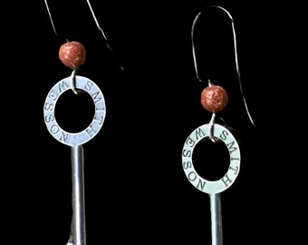 Sex Earrings/HandCuff Key Earrings/Key Earrings for a Smith and Wesson Jewelry/Key Dangle Earrings/Authentic HandCuffs/Gifts under 30