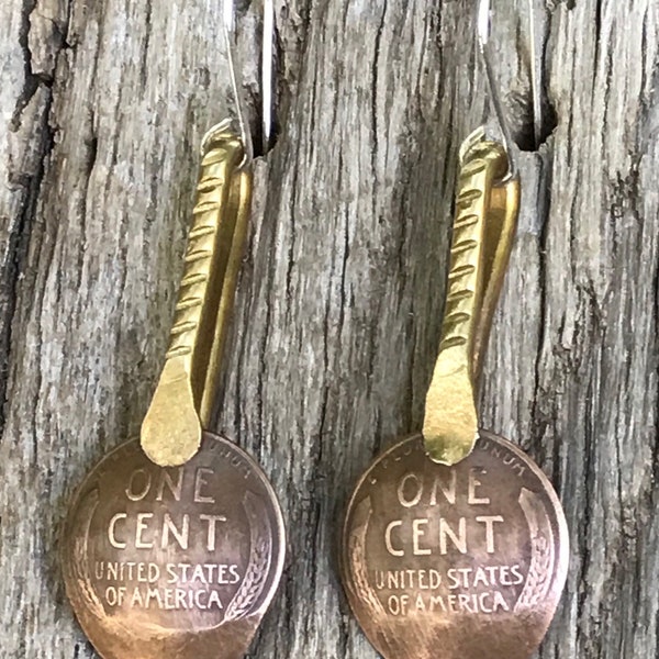 Jewelry Wheat Penny Earrings/Hammered Penny Earrings from Heaven/Copper Penny Earrings/Copper Earrings/Mother’s Day Earrings