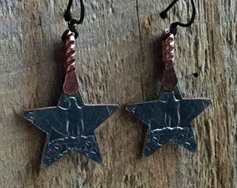 Coin Jewelry/Eagle Earrings with Star/Star Earrings/Patriotic Earrings/Star with a Eagle Earrings/Clip on Earrings/Mother’s Day Gift