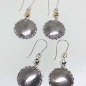 Sterling Silber Ohrringe/Handgemachte Silber Ohrringe für Sie/Muttertag Ohrringe/Einzigartige Ohrringe/Silber Und Gold Ohrringe